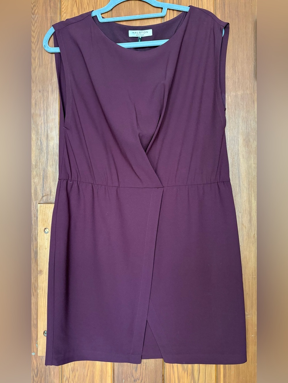 Halston Heritage Crepe Dress in Deep Burgundy